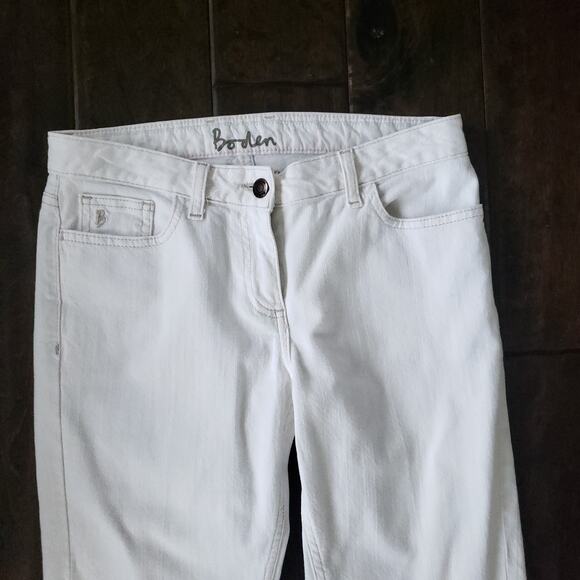 Boden White Straight Leg Jeans Mid Rise 30" Inseam WC074 Women 4 - Picture 5 of 11